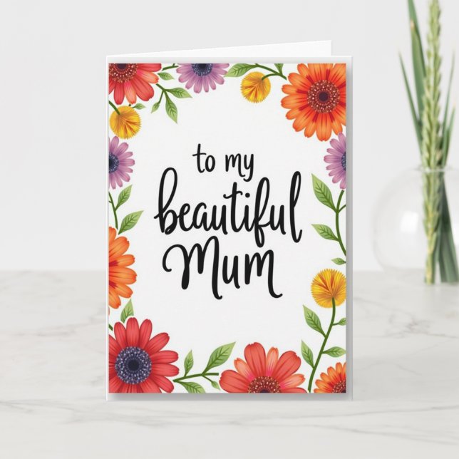 Floral Mums Day Card (Front)