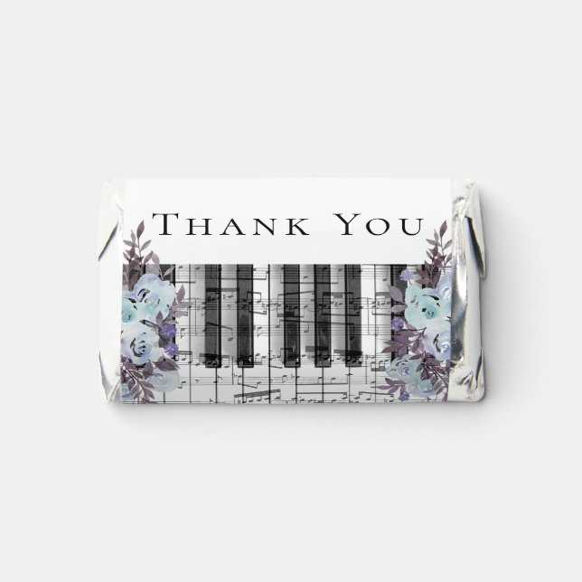 floral music thank you  hershey's miniatures (Front)