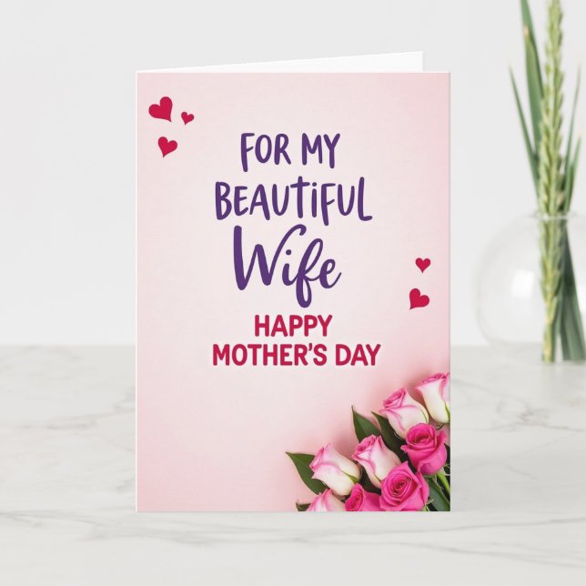 Floral My Beautiful Wife Card (Front)
