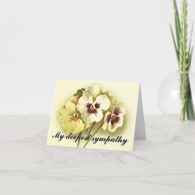 Floral "My deepest sympathy" Sympathy Card (Front)