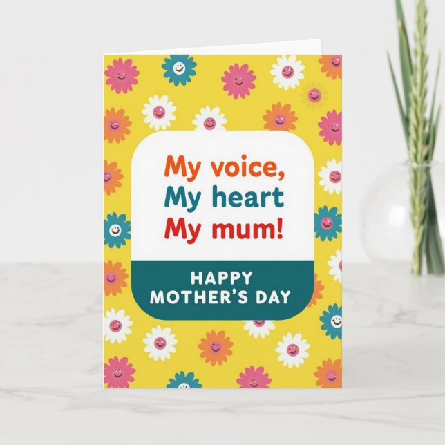 Floral My Mums Day Card (Front)