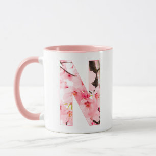 Floral N Initial Mug Personalized Name & Traits