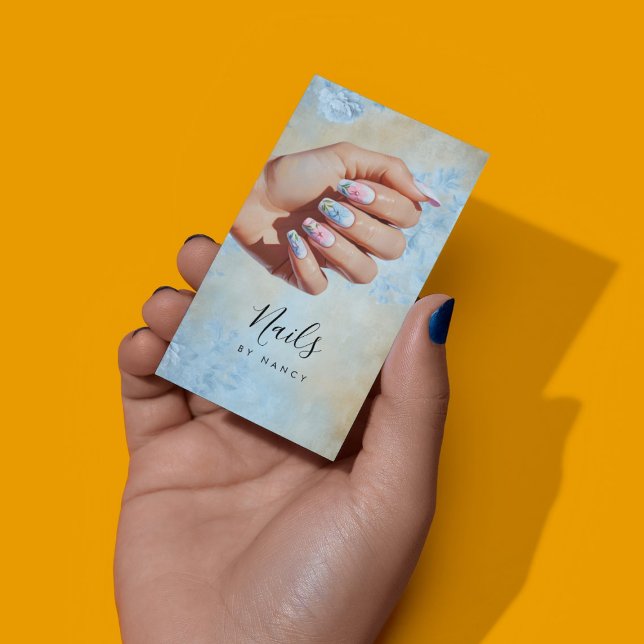 Floral Nail Art Pastel  Business Card (Creator Uploaded)