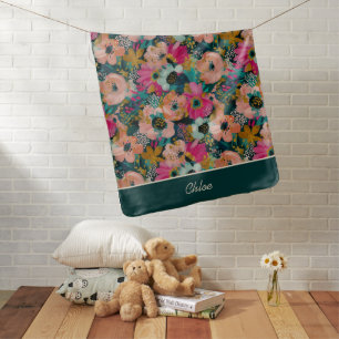 Floral Name  Baby Blanket