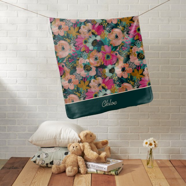 Floral Name  Baby Blanket (In Situ)