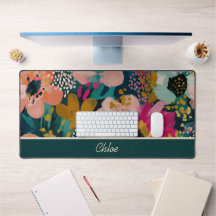 Floral Name Desk Mat