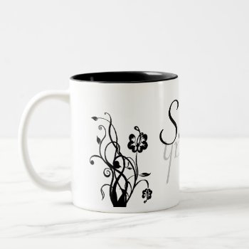 Floral Name Mug Template by OLPamPam at Zazzle