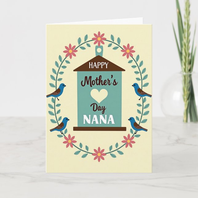 Floral Nana Mothers Day Card (Front)