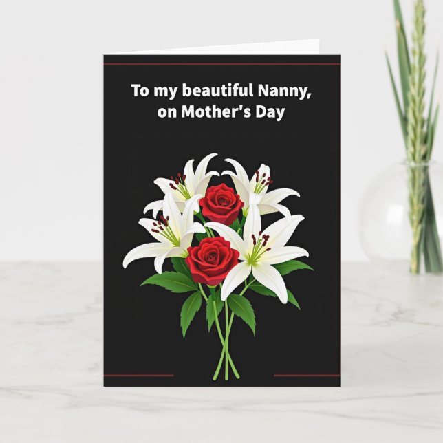 Floral Nanny Mothers Day Card (Front)