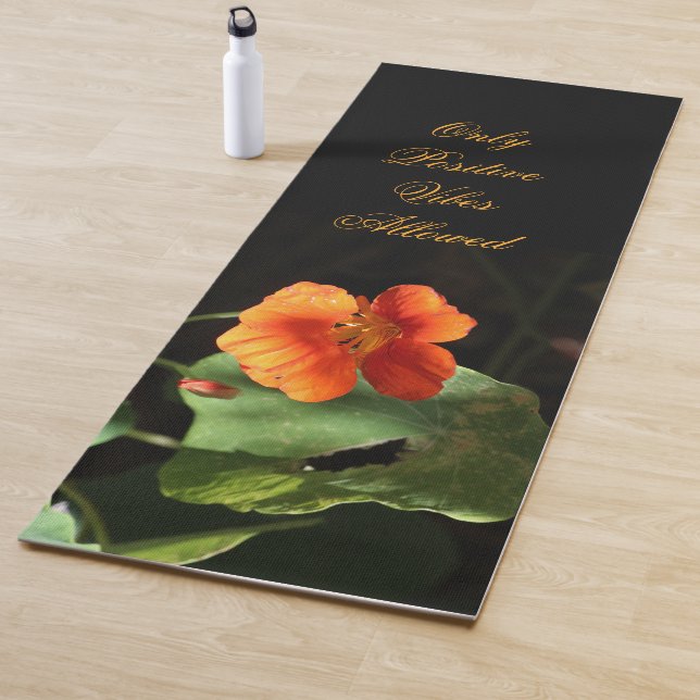Floral Nasturtium Inspirational Quote  Yoga Mat (In Situ)