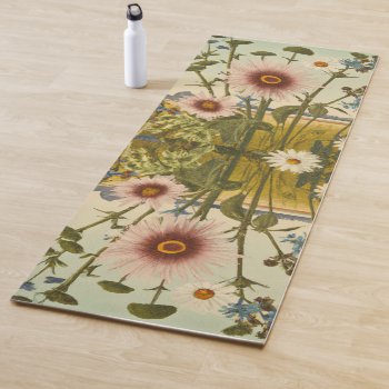 Floral Naturalist Wildflower Art Yoga Mat by NightOwlsMenagerie at Zazzle