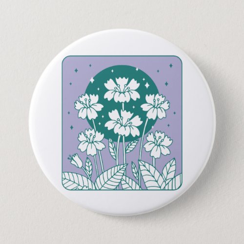 Floral nature design button