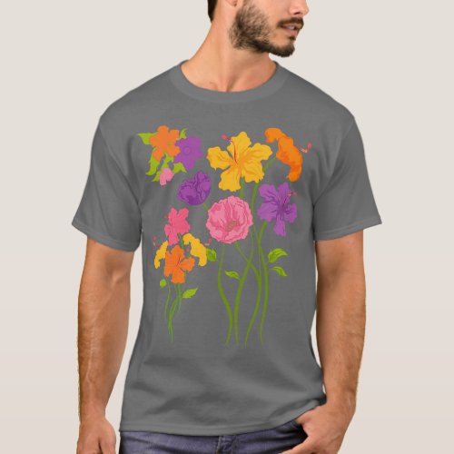 Floral Nature Flower Blossoms Wildflowers Botanica T_Shirt
