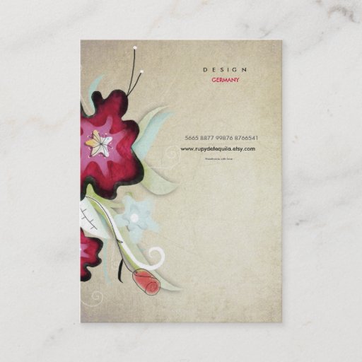 Customizable Floral nature handmade art woman business card