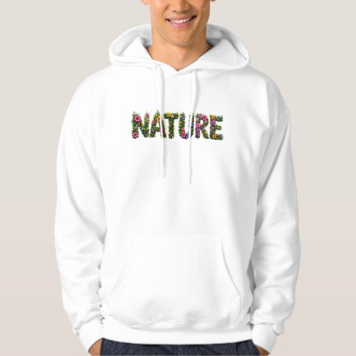 Floral Nature Text Art Hoodie