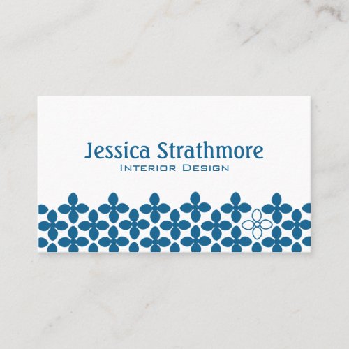 Modern Blue Flower Business Card