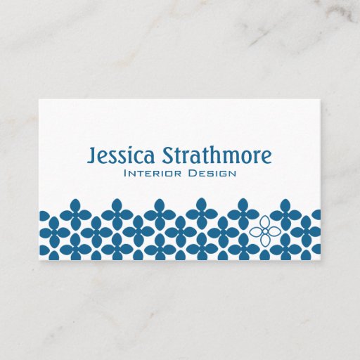 Customizable Modern Blue Flower Business Card