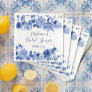 Floral Navy Blue White Chinoiserie Bridal Shower Paper Dinner Napkins