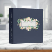 Floral & Navy Office 3 Ring Binder