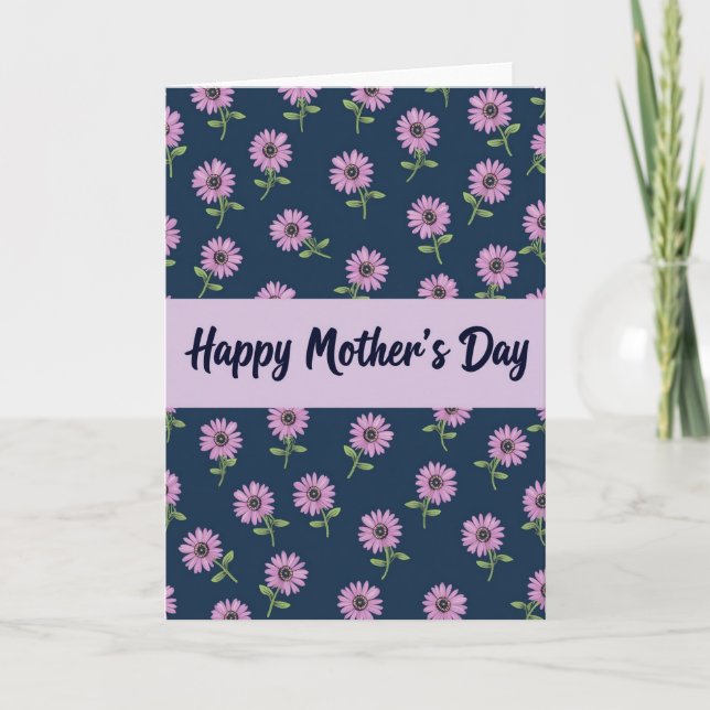 Floral Navy Pattern Card (Front)