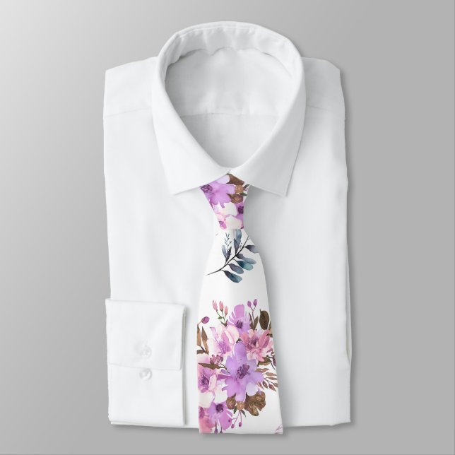 Floral  neck tie (Tied)