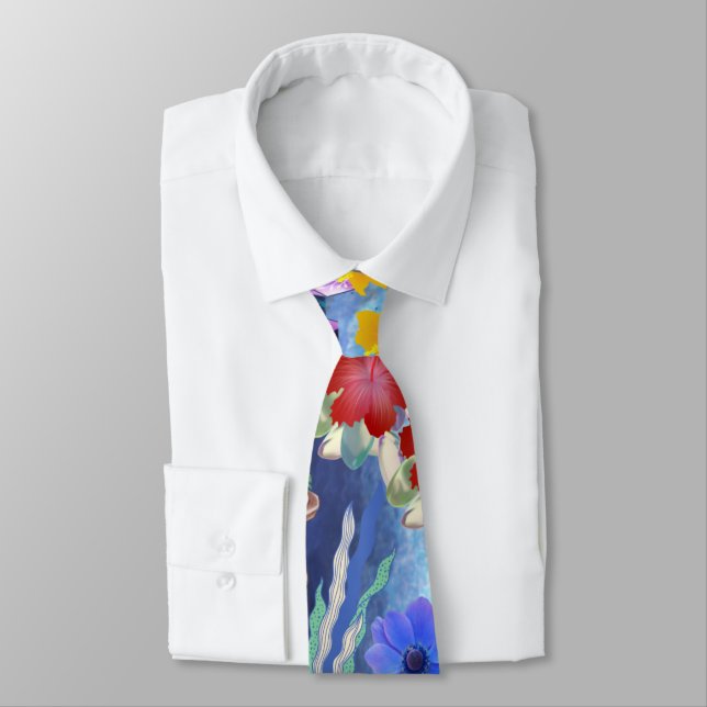 Floral  neck tie (Tied)
