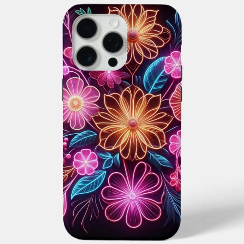 Floral Neon iPhone 15 Pro Max Case