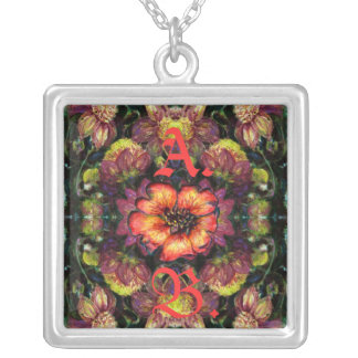 Floral Neovictorian Initial Pendant
