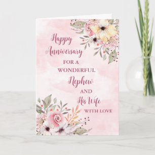 Floral Nephew and his Wife Wedding Anniversary Card