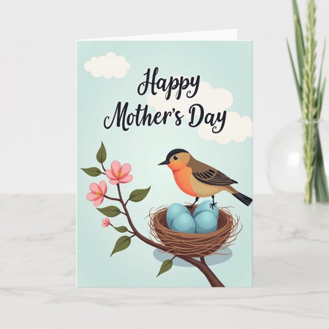 Floral Nest Mothers Day Card (Front)