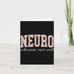 Floral Neuro Icu Nurse Brain Neuroscience Icu Nurs Card