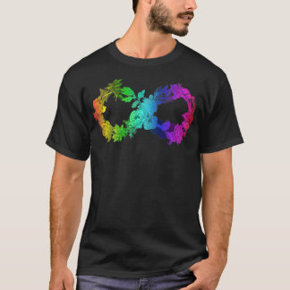 Floral Neurodiversity Infinity Symbol Autism autis T-Shirt