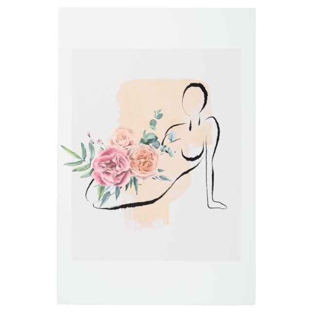 Floral Neutral Minimalist Woman Face line Art (Front)