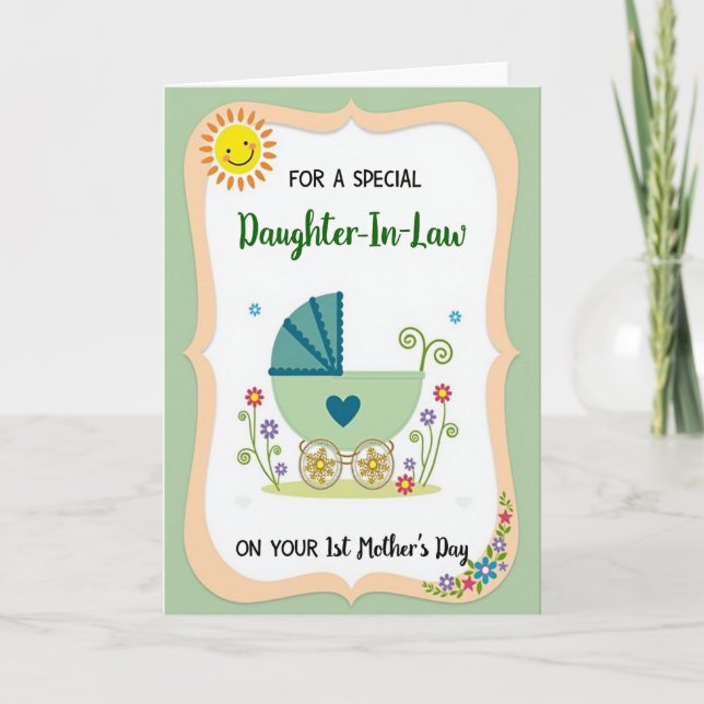 Floral New Baby Arrival Card (Front)