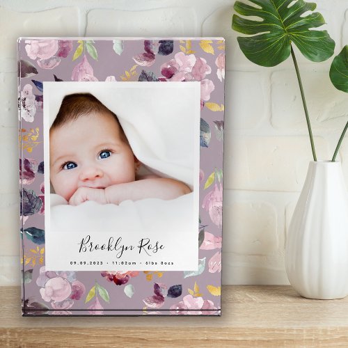 Floral New Baby Name Birth Stats Photo Block