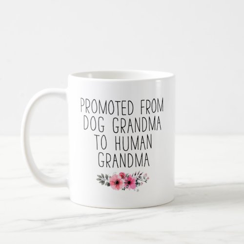 Floral New Grandma Baby Announcement Coffee Mug