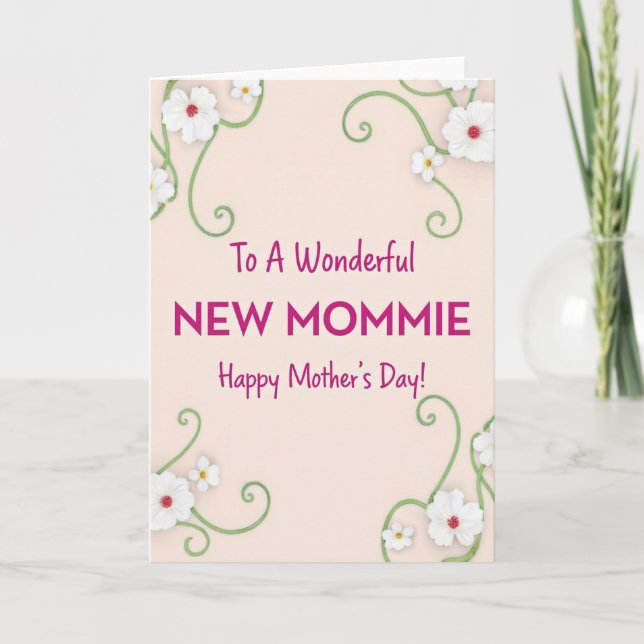 Floral New Mommie Card (Front)