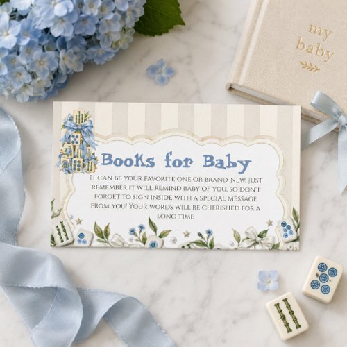 Floral New Player Mahjong Books For Baby Shower Enclosure Card