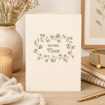 Floral Niece or Custom Recipient and Text Birthday