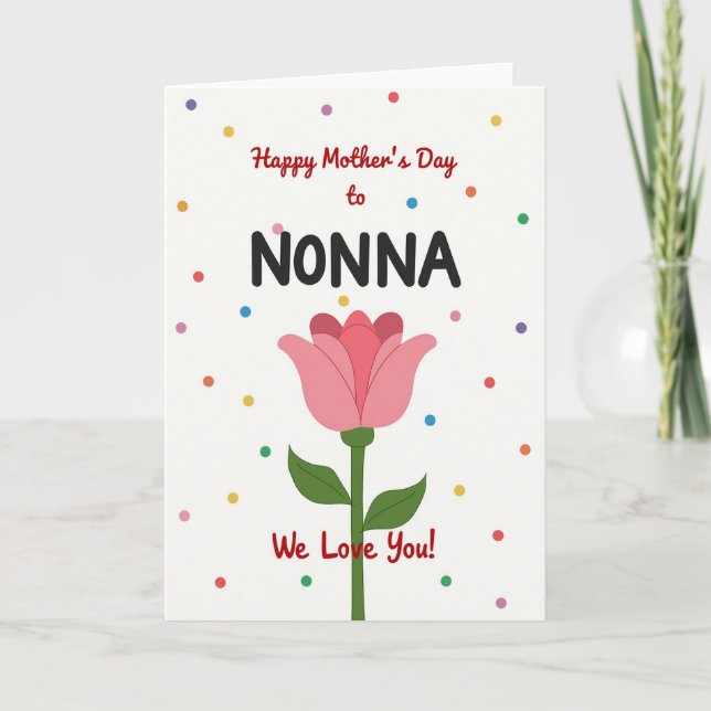 Floral Nonna Mothers Day Card (Front)