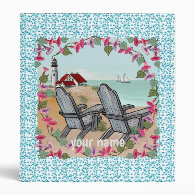 Floral Noon lighthouse 3 Ring Binder (Front)