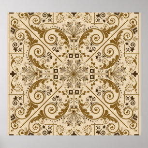 Floral nostalgia: classic vintage background. poster