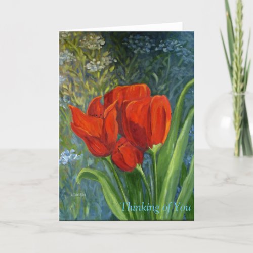 Floral Note Cards with Red Tulips _ Original Art