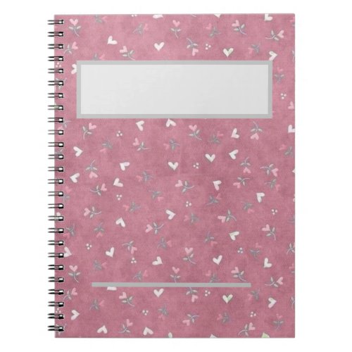 Floral Notebook For Daily Activity|Cute Pink Heart