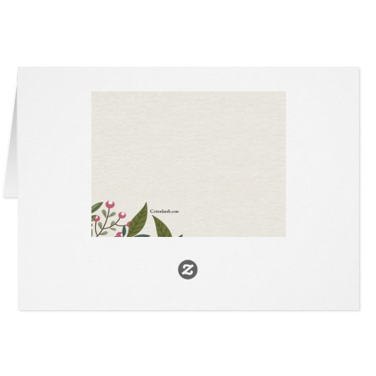 Floral Notecard Folded with Optional Photo (Back Horizontal)