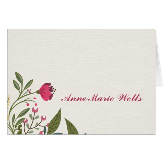 Floral Notecard Folded with Optional Photo (Front Horizontal)