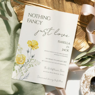 Floral Nothing fancy just love Wedding Invitation