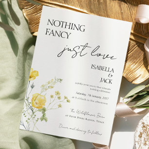 Floral Nothing fancy just love Wedding  Invitation