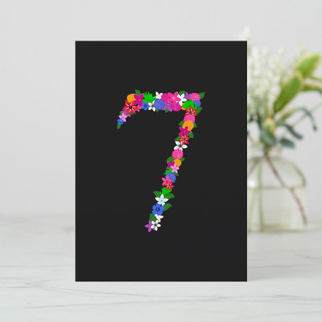 Floral Number Seven Botanical Flower Design Invitation (Creator Uploaded)