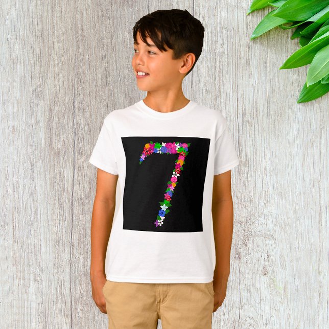 Floral Number Seven Botanical Flower Design T-Shirt (Creator Uploaded)